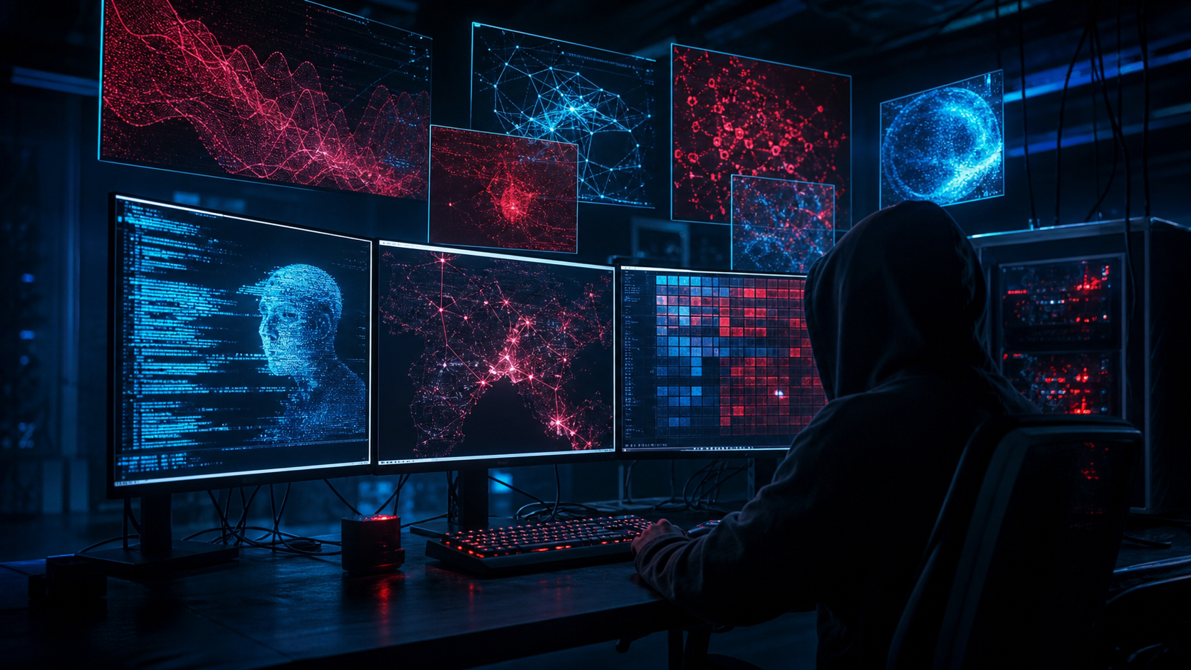顯示代理式 AI 自主執行攻擊任務的螢幕界面